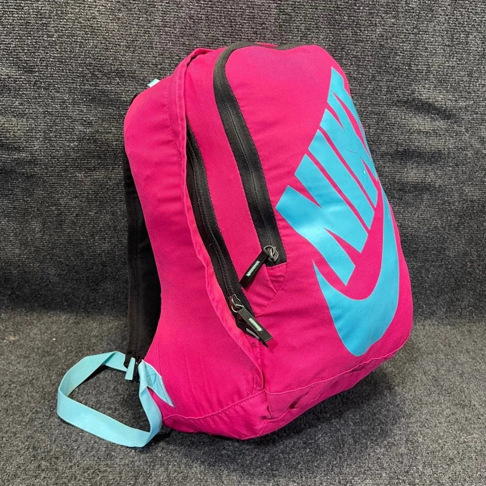 Nike BZ9494-644 Hayward‎ Futura Backpack Pink/Teal Logo School Gym Bag Daypack